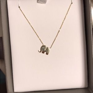 14kt gold elephant necklace